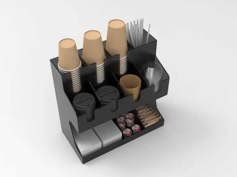 Coffee Condiment Organizer 3D Model