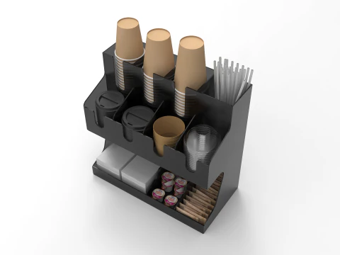 Coffee Condiment Organizer 3D Model