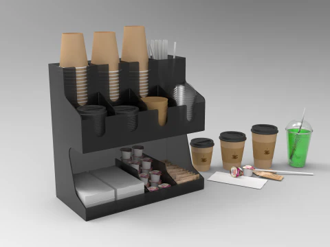 Coffee Condiment Organizer 3D Model