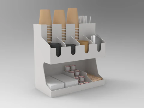 Coffee Condiment Organizer 3D Model