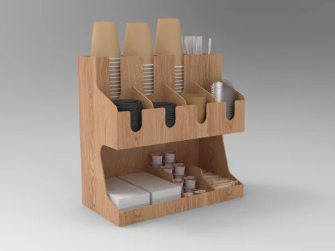 Coffee Condiment Organizer 3D Model