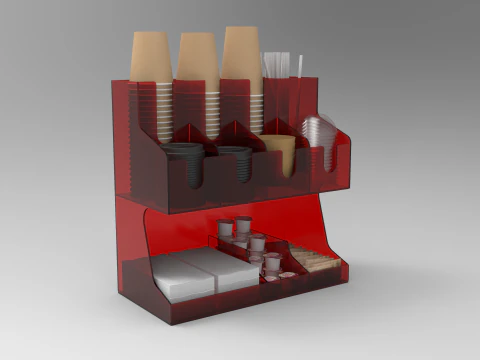 Coffee Condiment Organizer 3D Model