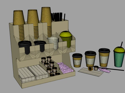 Coffee Condiment Organizer 3D Model