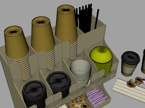 Coffee Condiment Organizer 3D Model