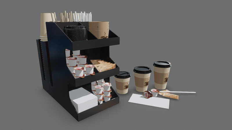 Coffee Condiment Organizer 2 3D 模型 .c4d .max .obj .3ds .fbx .stl .blend
