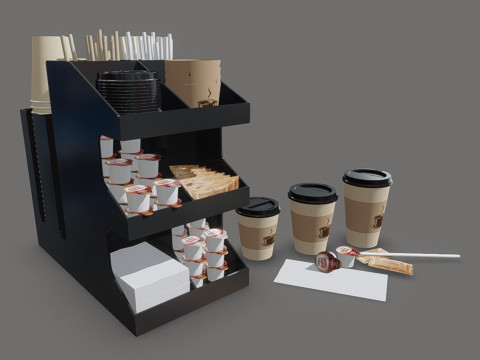 Coffee Condiment Organizer 2 3D मॉडल