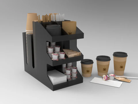 Coffee Condiment Organizer 2 3D Model