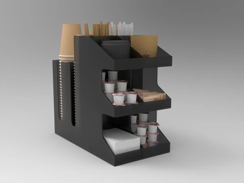 Coffee Condiment Organizer 2 3D Model