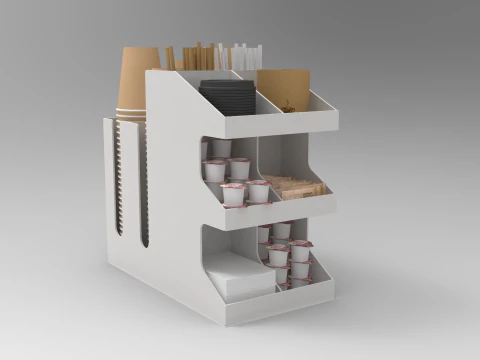 Coffee Condiment Organizer 2 3D Model