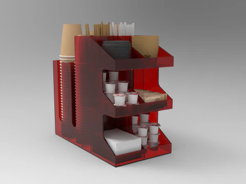 Coffee Condiment Organizer 2 3D Model