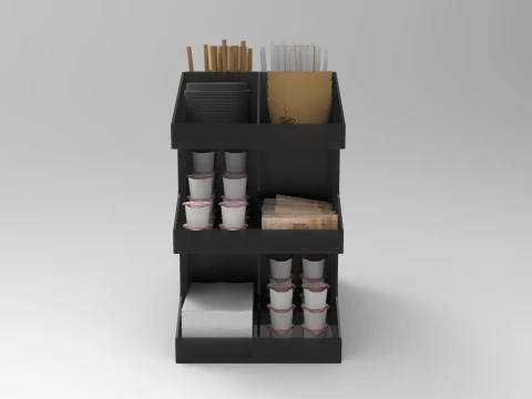 Coffee Condiment Organizer 2 3D Model
