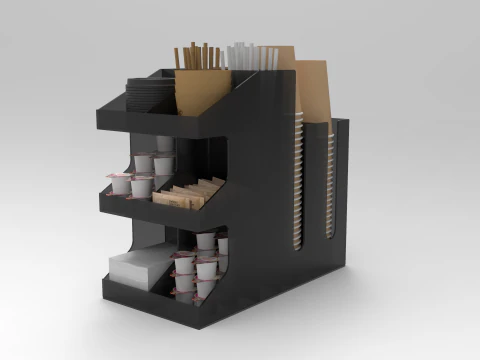 Coffee Condiment Organizer 2 3D Model