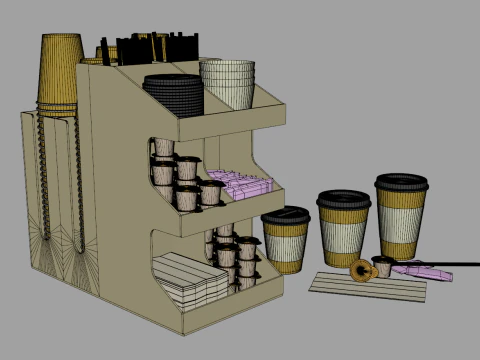 Coffee Condiment Organizer 2 3D Model
