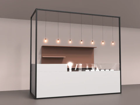 Coffee Shop Bar 1 3D Model