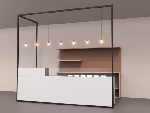 Coffee Shop Bar 1 3D Model