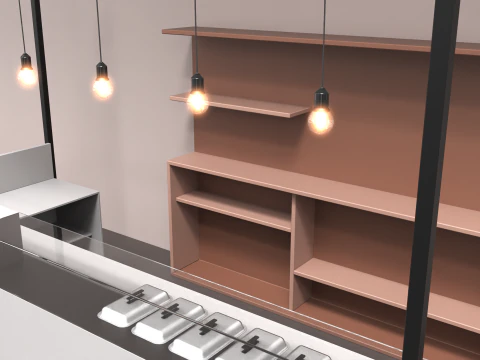 Coffee Shop Bar 1 3D Model
