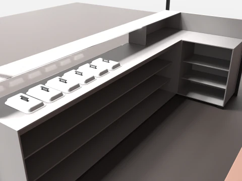 Coffee Shop Bar 1 3D Model