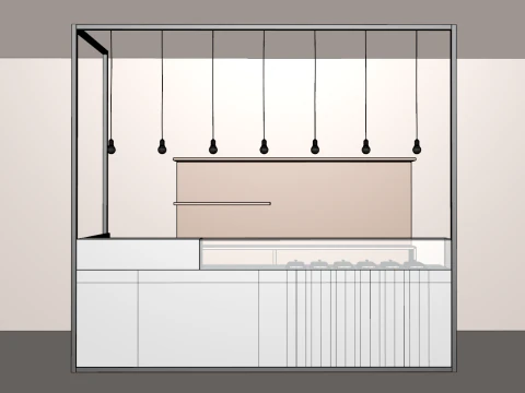 Coffee Shop Bar 1 3D Model