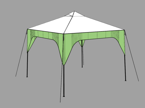Tente Coleman 3x3 mètres Modèle 3D
