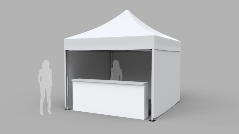 Commercial Tent 3x3 Meters Modelo 3D .c4d .max .obj .3ds .fbx .stl .blend