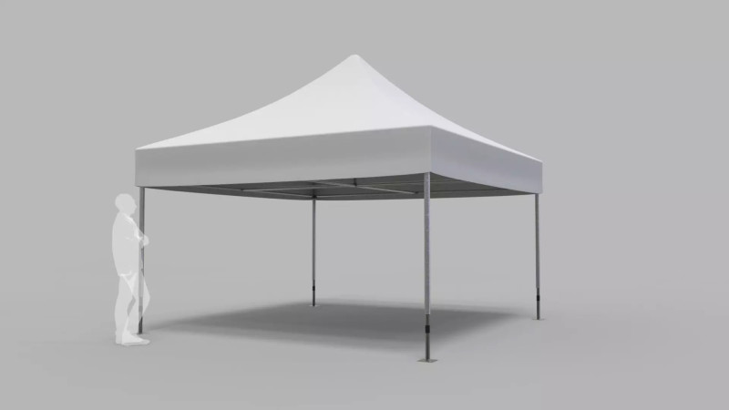Commercial Tent 4x4 Meters Model 3D .c4d .max .obj .3ds .fbx .stl .blend