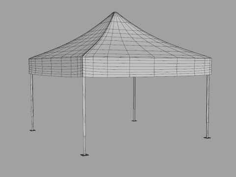 Commercial Tent 4x4 Meters Model 3D