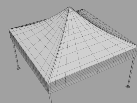 Commercial Tent 4x4 Meters Model 3D
