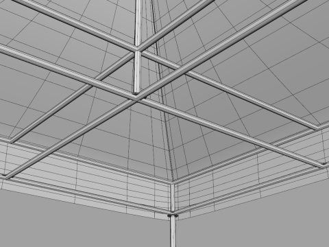 Commercial Tent 4x4 Meters Model 3D
