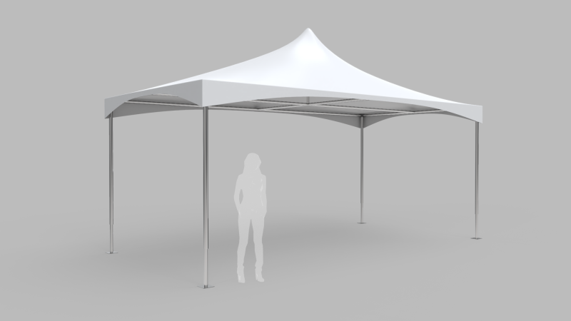 Commercial Tent 6x3 Meters 3D Model .c4d .max .obj .3ds .fbx .stl .blend