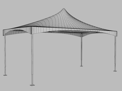 Commercial Tent 6x3 Meters 3D Model