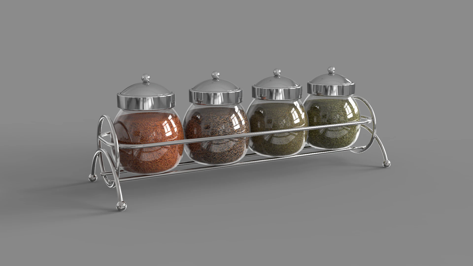 Condiment Glass Bottles with Base 3D Model .c4d .max .obj .3ds .fbx .stl .blend 