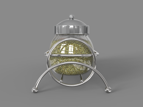 Condiment Glass Bottles with Base 3Dモデル