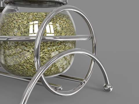 Condiment Glass Bottles with Base 3Dモデル