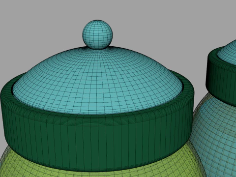 Condiment Glass Bottles with Base 3D Model