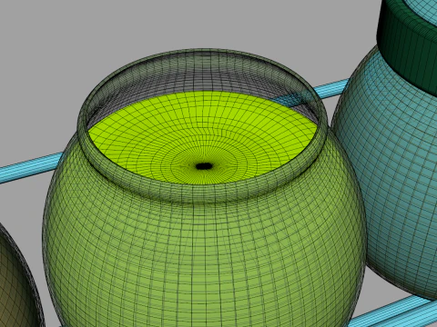 Condiment Glass Bottles with Base 3D Model