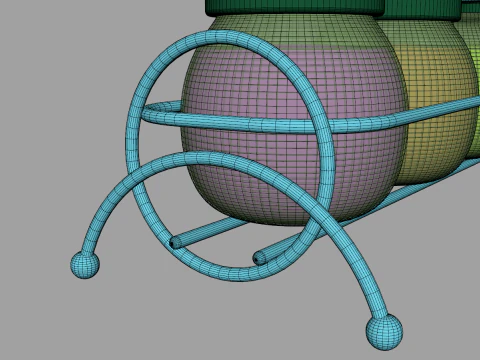 Condiment Glass Bottles with Base 3D Model