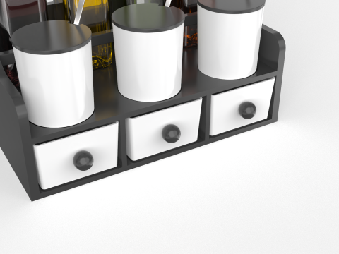 Condiment Set Oil Rack With Four Bottles Modello 3D