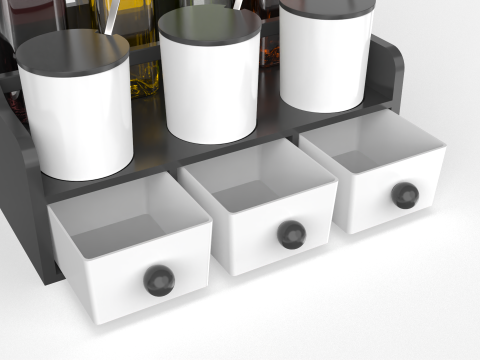 Condiment Set Oil Rack With Four Bottles Modello 3D