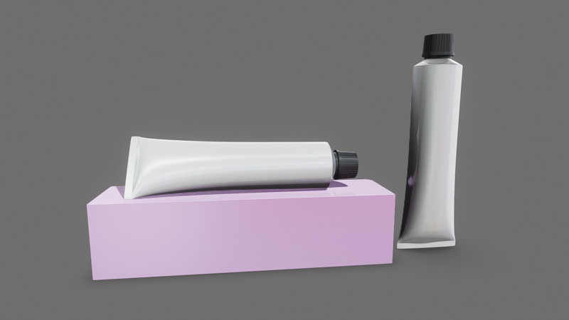 Cosmetic Tube With Box 3Dモデル .c4d .max .obj .3ds .fbx .stl .blend