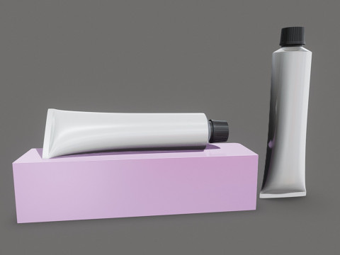 Cosmetic Tube With Box 3D मॉडल