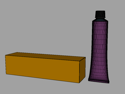 Cosmetic Tube With Box 3D 모델