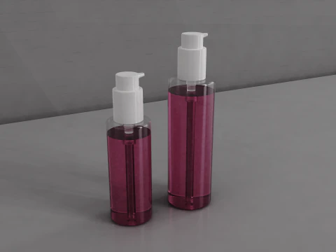 Cosmetics Bottles 3D Model