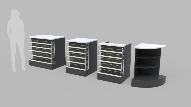 Counter Cashier Modules 3D 模型 .c4d .max .obj .3ds .fbx .stl .blend