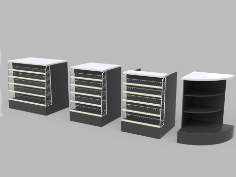 Counter Cashier Modules 3D Модель