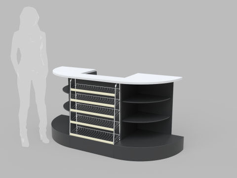 Counter Cashier Modules 3D 模型