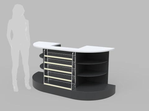 Counter Cashier Modules 3D Model