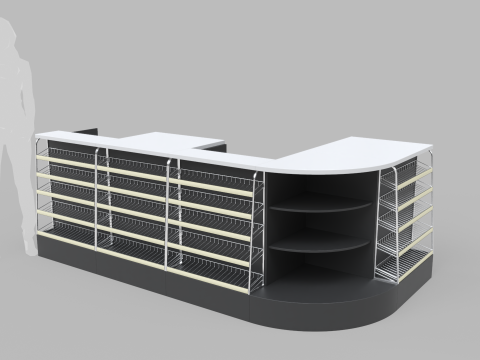 Counter Cashier Modules 3D 模型