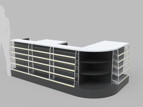 Counter Cashier Modules 3D Model