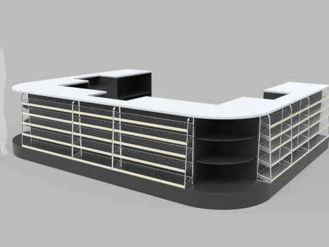 Counter Cashier Modules 3D 模型