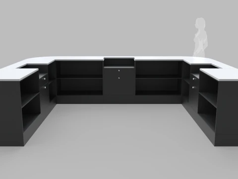 Counter Cashier Modules 3D Model